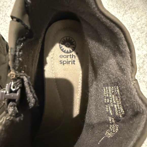 Earth Spirit Olive Taupe Ankle Boots with Buckle and Zipper - Picture 7 of 7